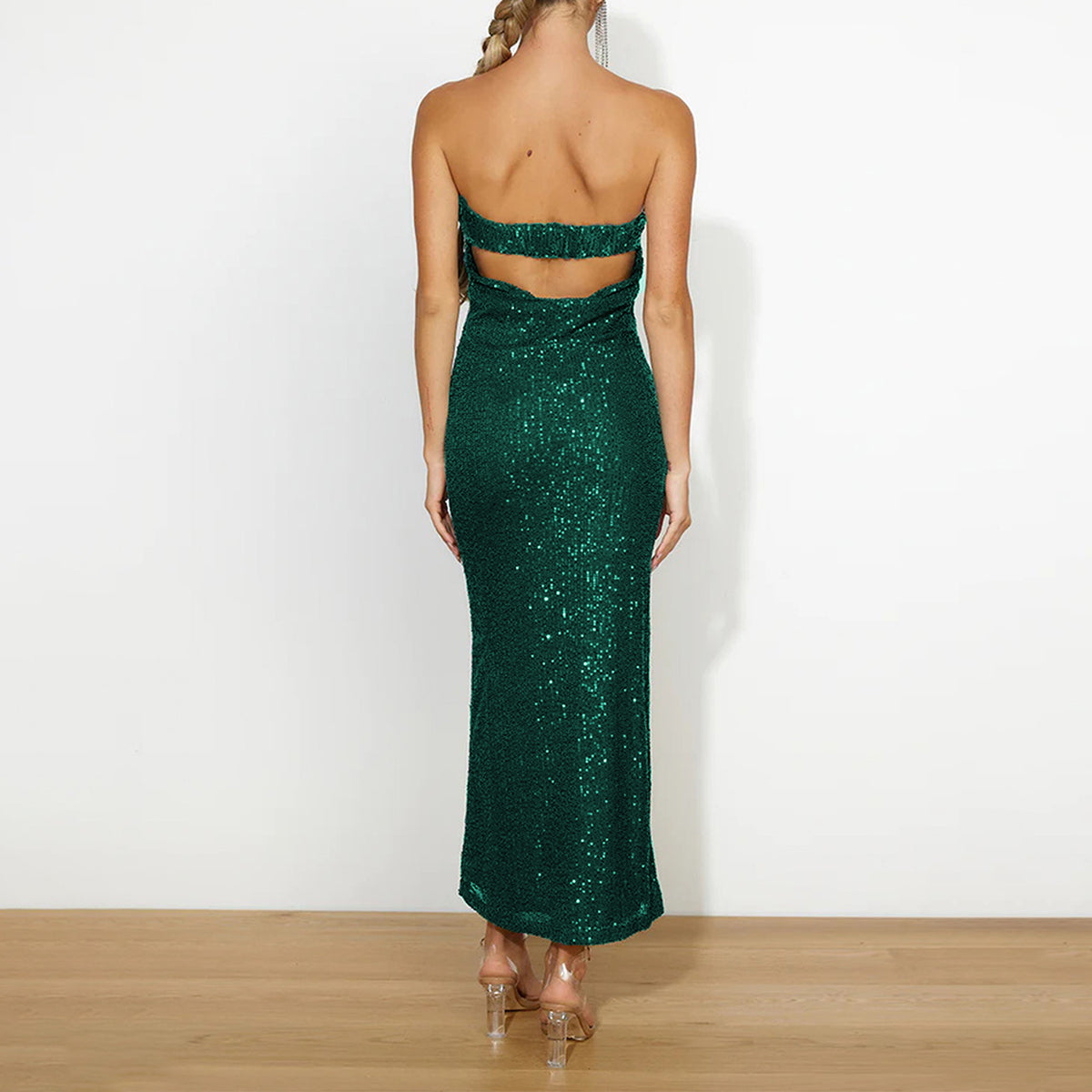 Sequin Strapless Maxi Dress