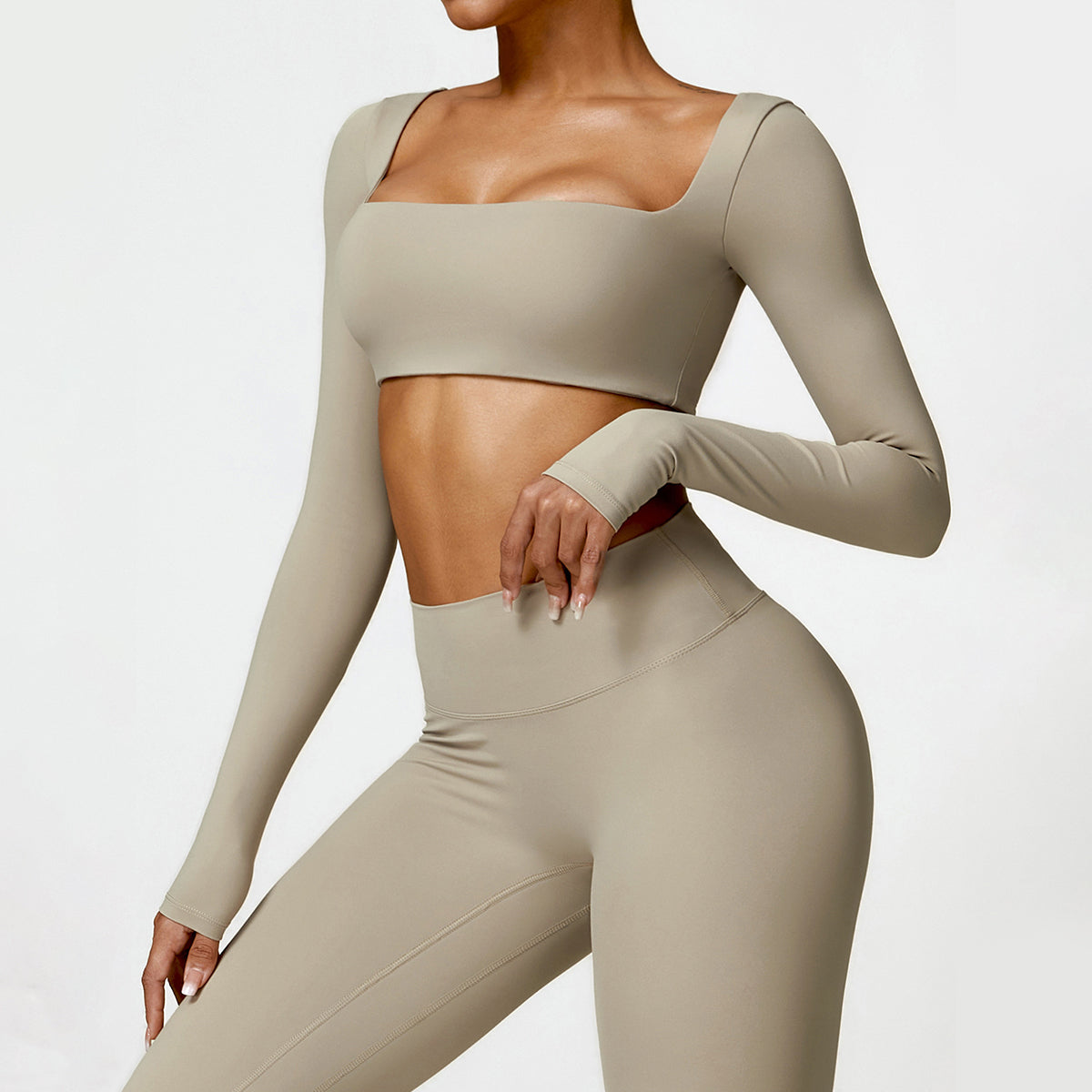 Long Sleeve Cropped Sports Top - Hutcheon