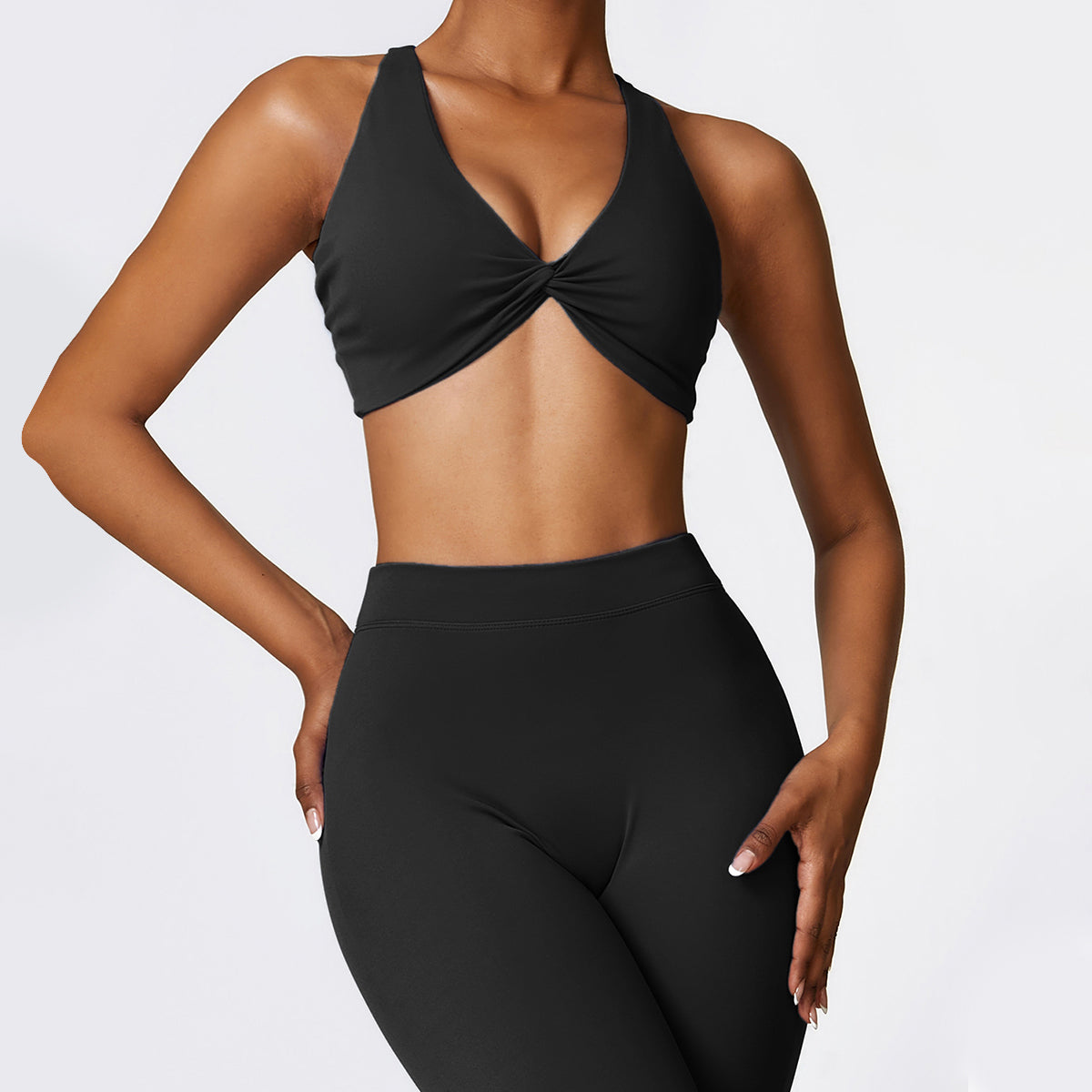 Twisted Crisscross Backless Sports Bra - Miloslaw