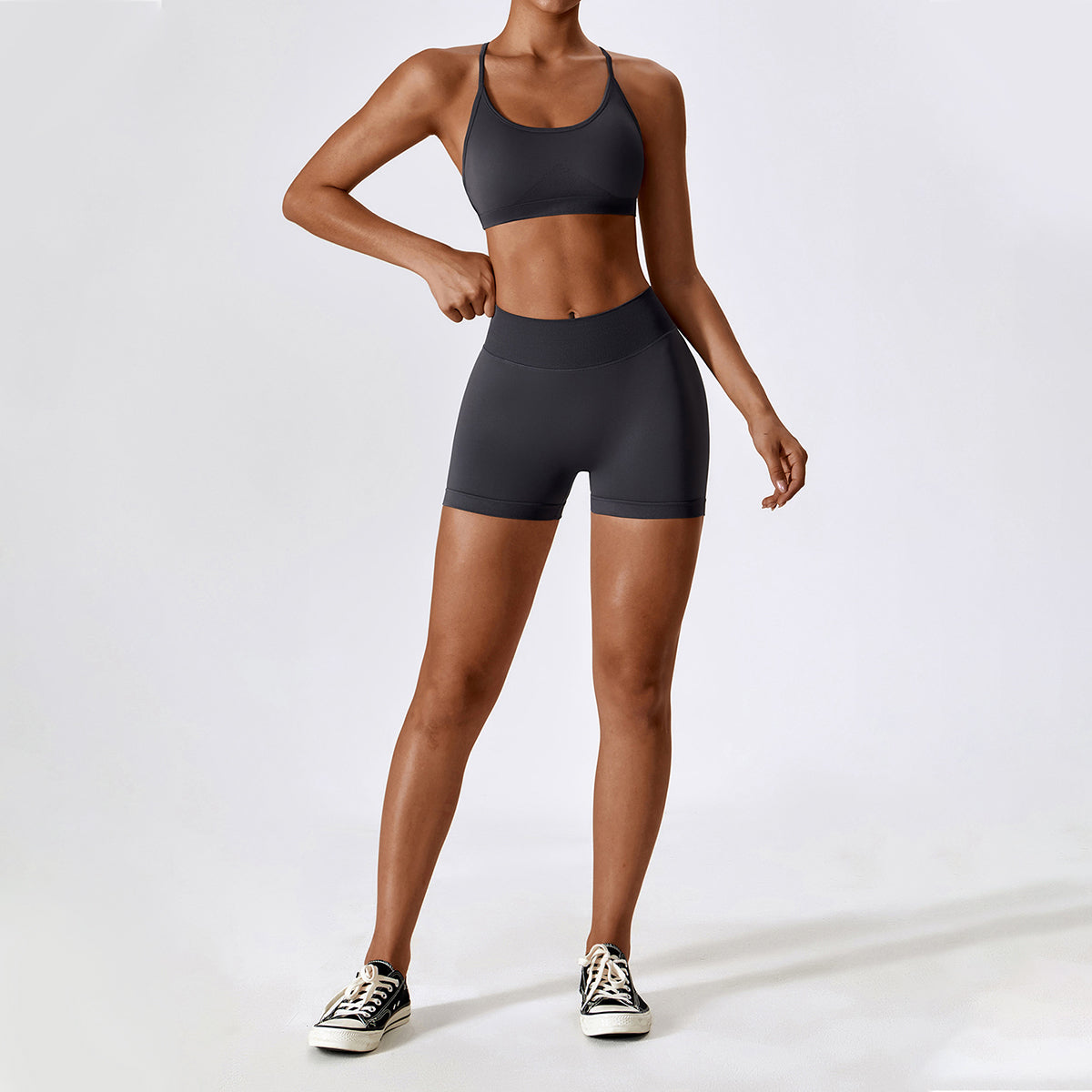 Seamless Backless Crisscross Sports Bra