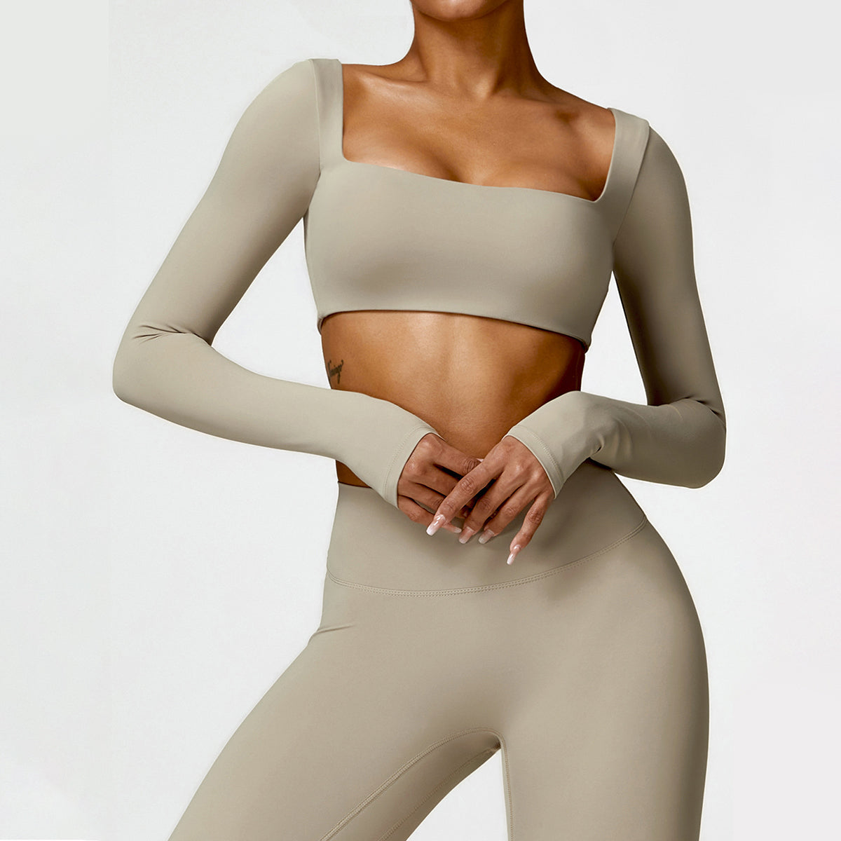 Long Sleeve Cropped Sports Top - Hutcheon