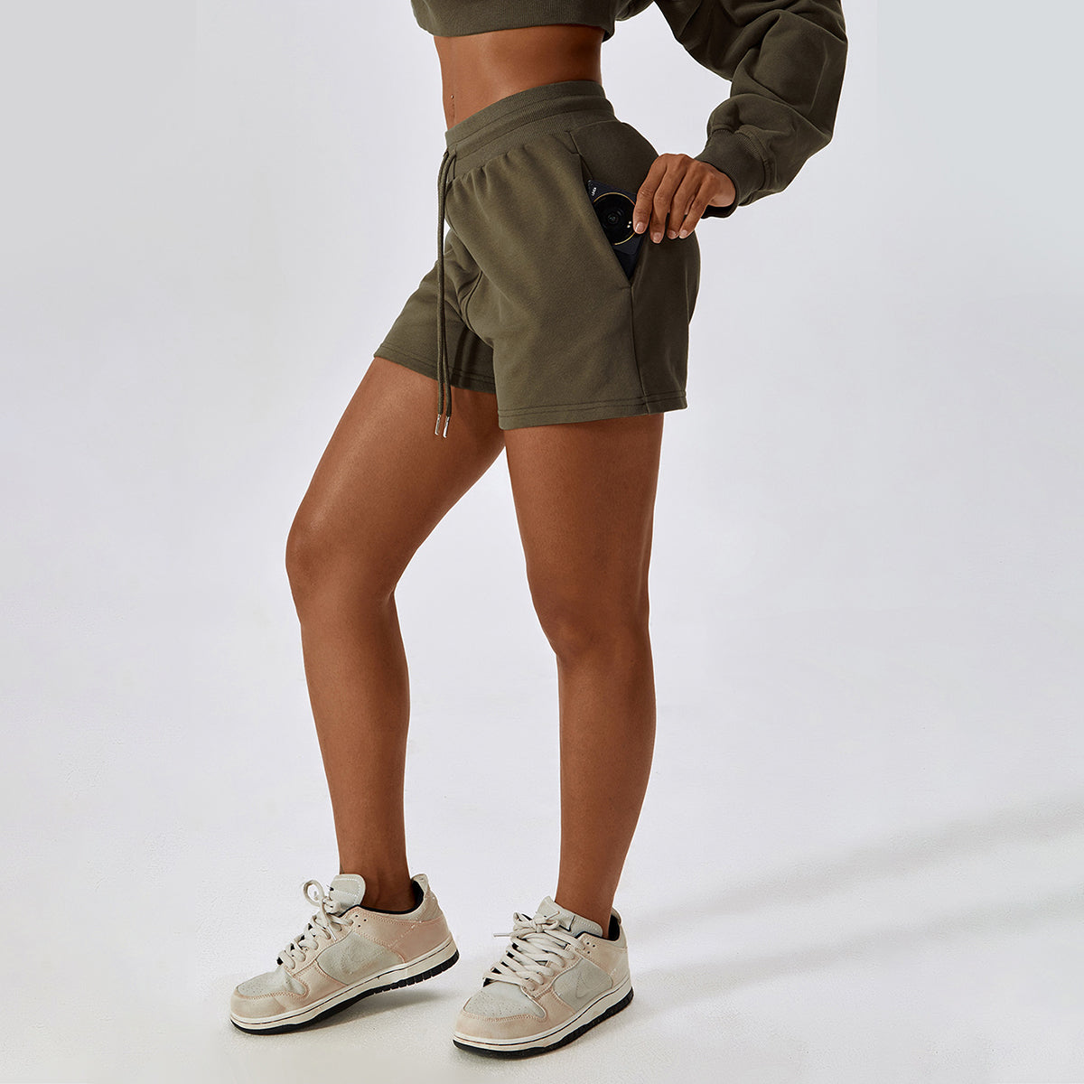 Drawstring Pocket Casual Shorts