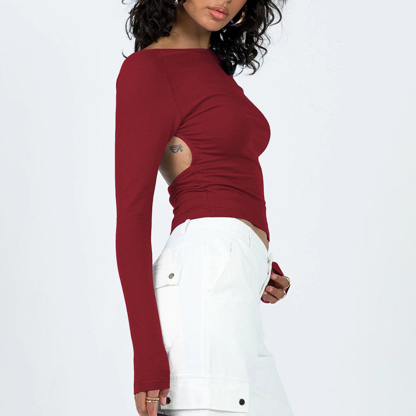 Long Sleeve Open Back T-shirt