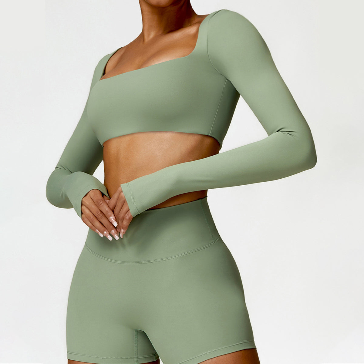 Long Sleeve Cropped Sports Top - Hutcheon