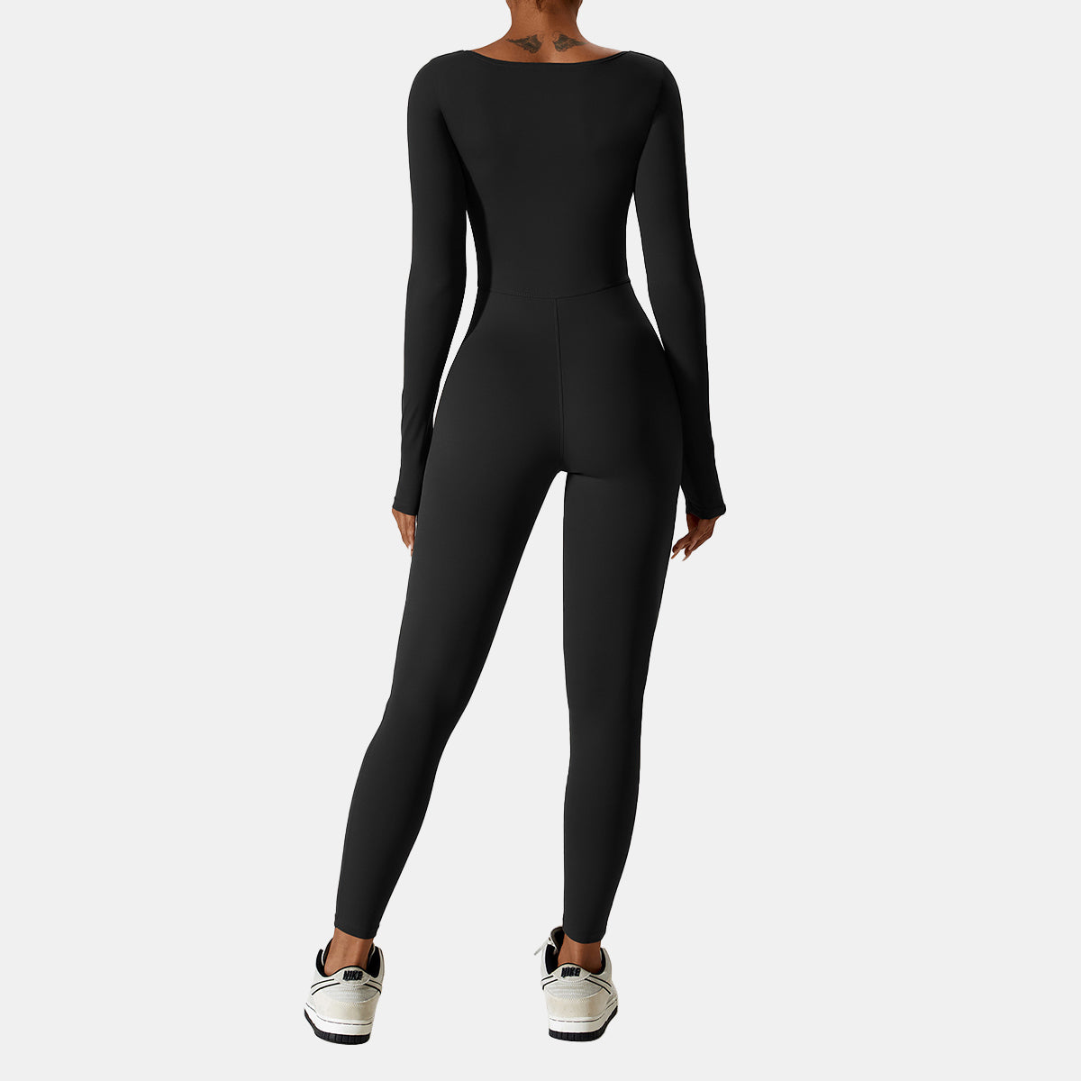 Square Neck Long Sleeve Yoga Jumpsuit