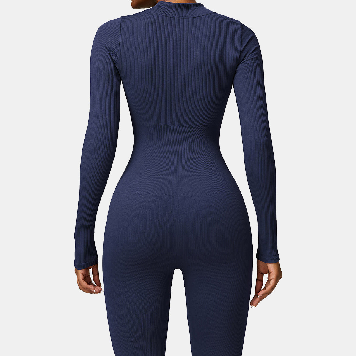 Seamless Zipper Long Sleeve Yoga Jumpsuit