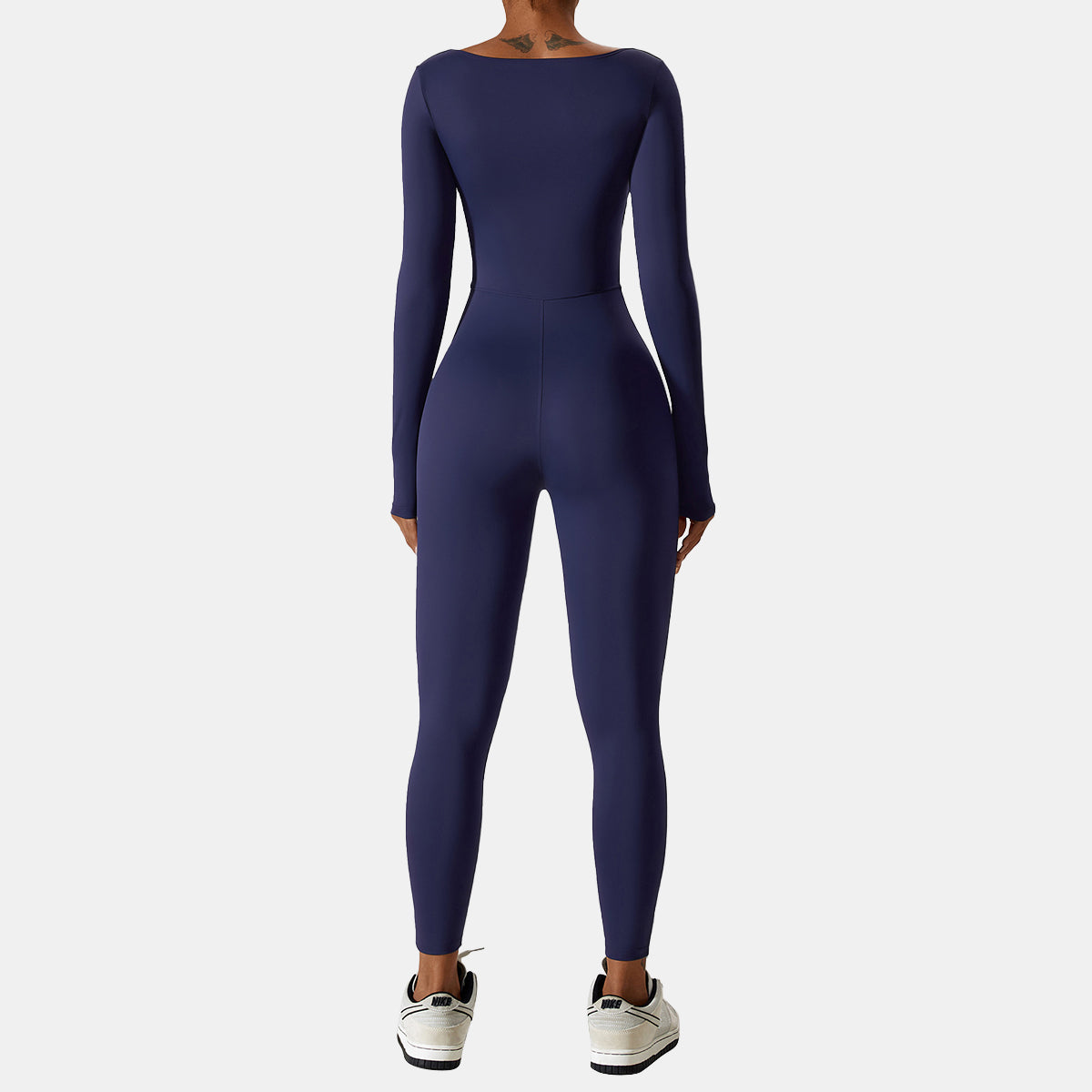 Square Neck Long Sleeve Yoga Jumpsuit