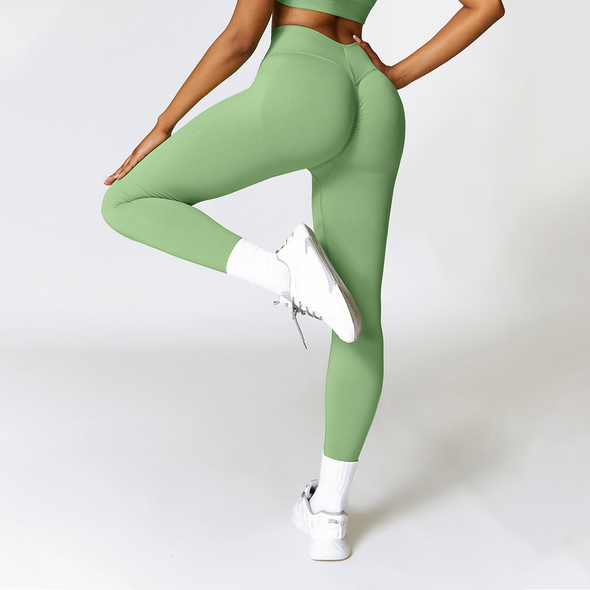 Seamless V Back Butt Lifting Sport Leggings