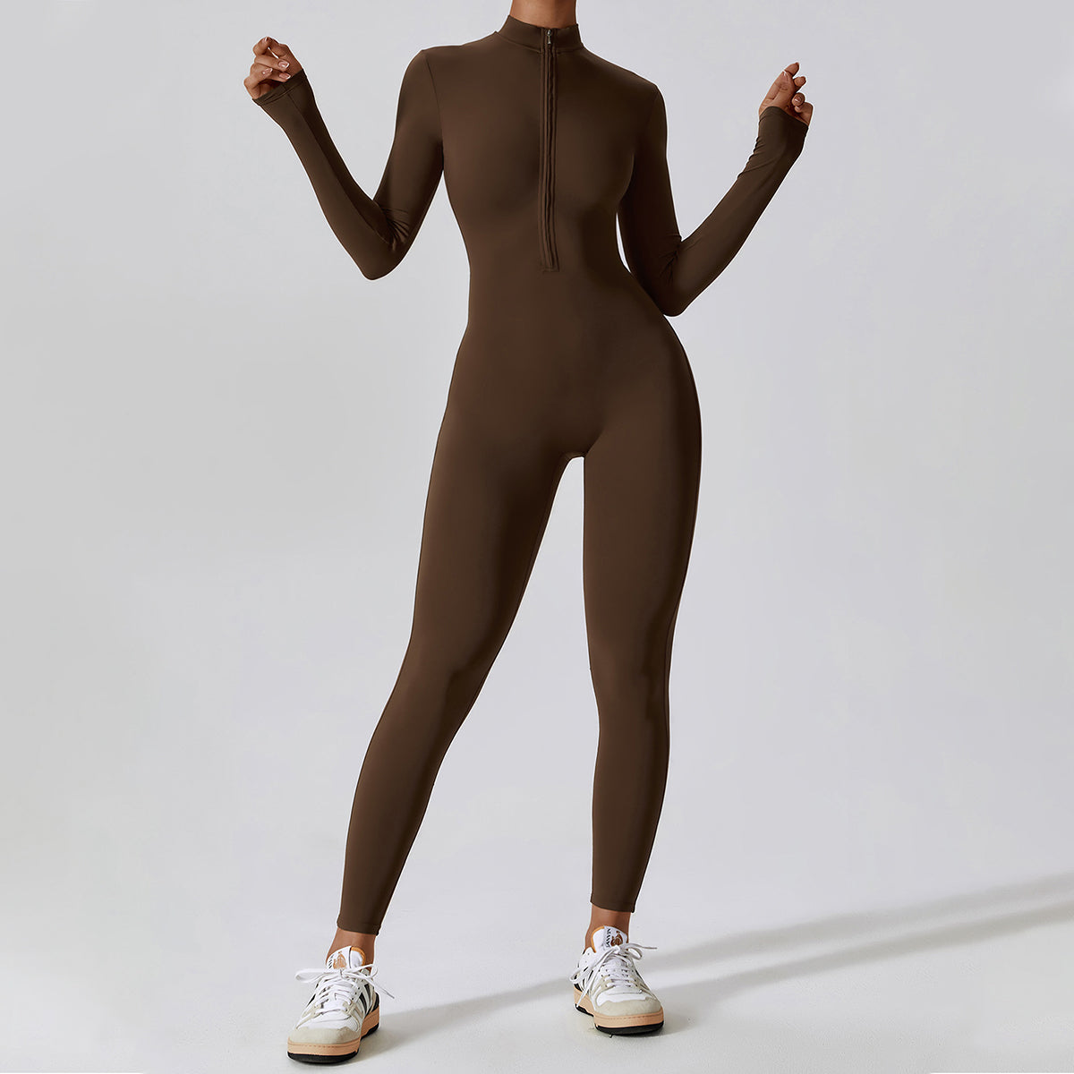 Zipper Long Sleeve Yoga Jumpsuit