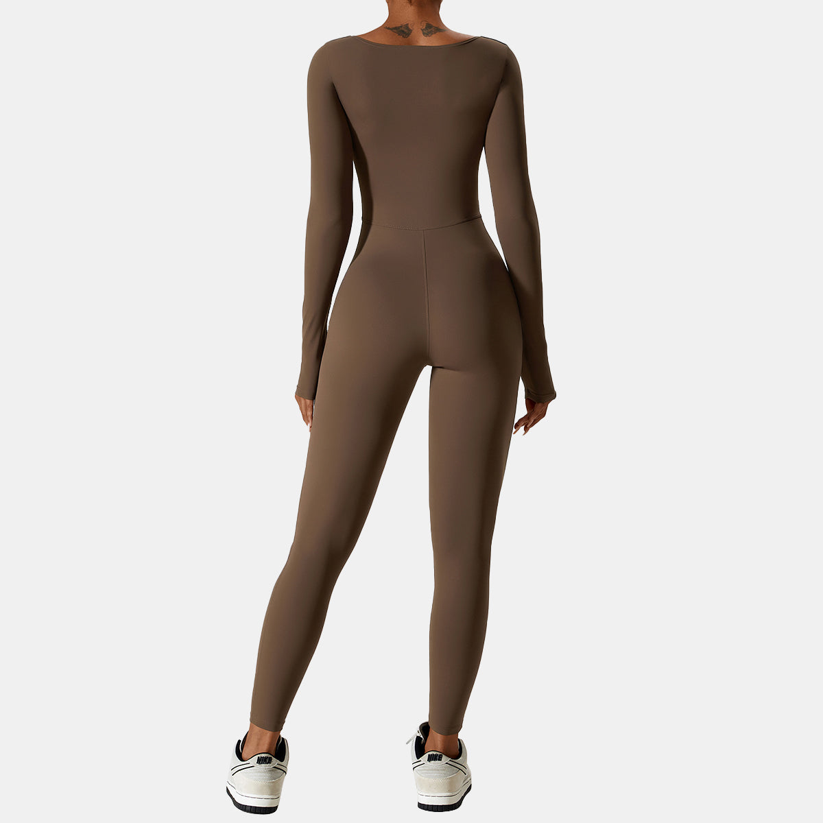 Square Neck Long Sleeve Yoga Jumpsuit