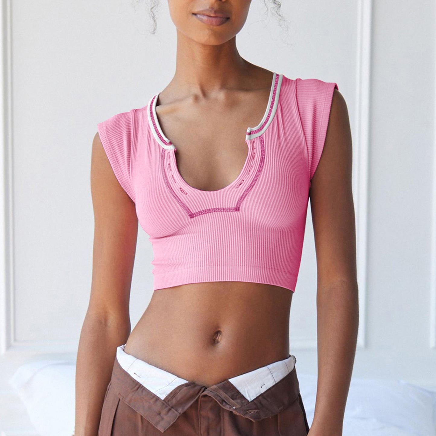 Cap Sleeve Cropped Top