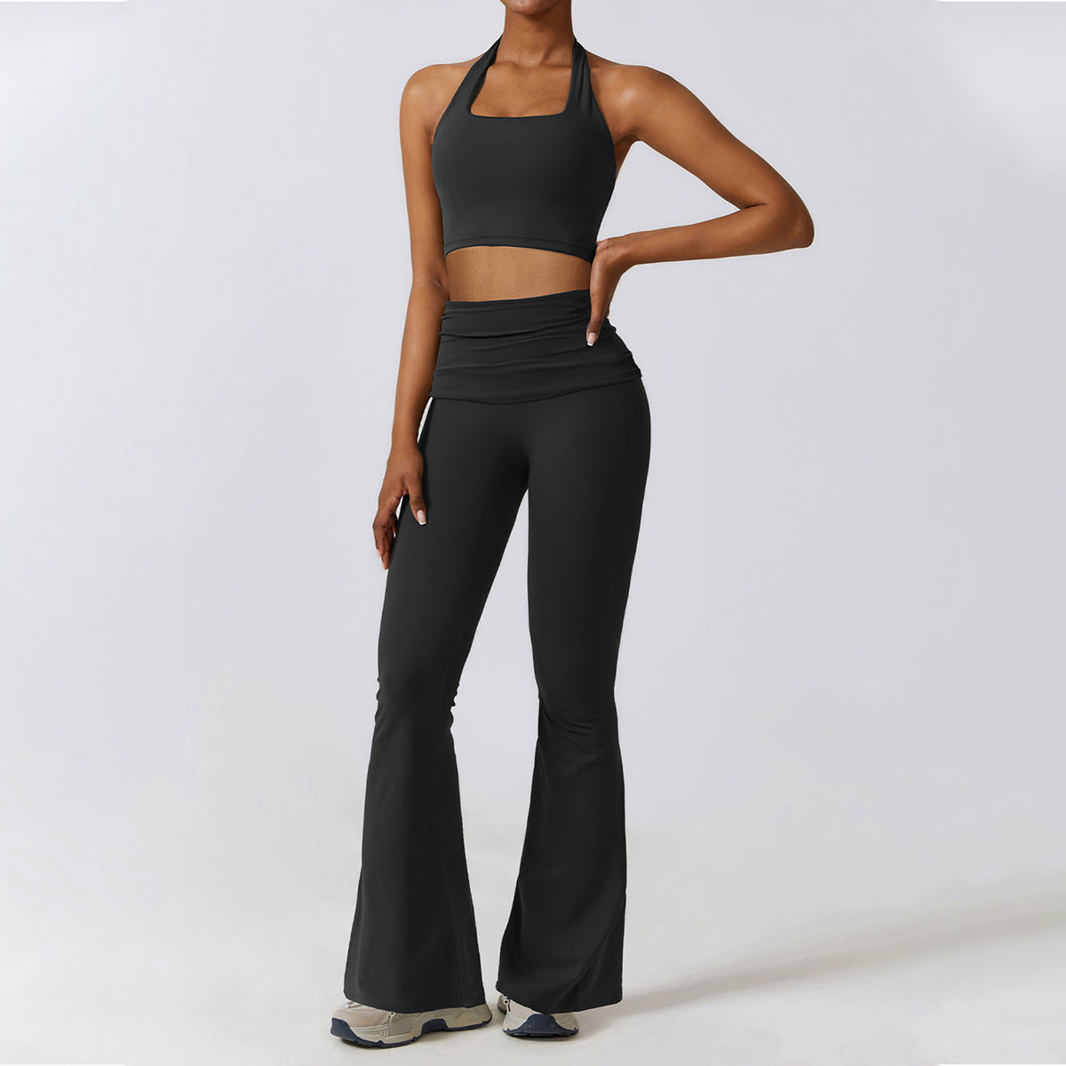 Halter Yoga Flare-leg Jumpsuit