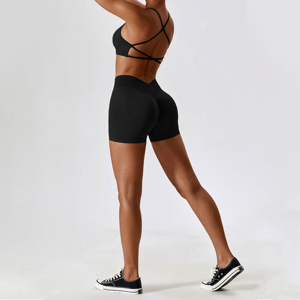 Seamless Backless Crisscross Sports Bra