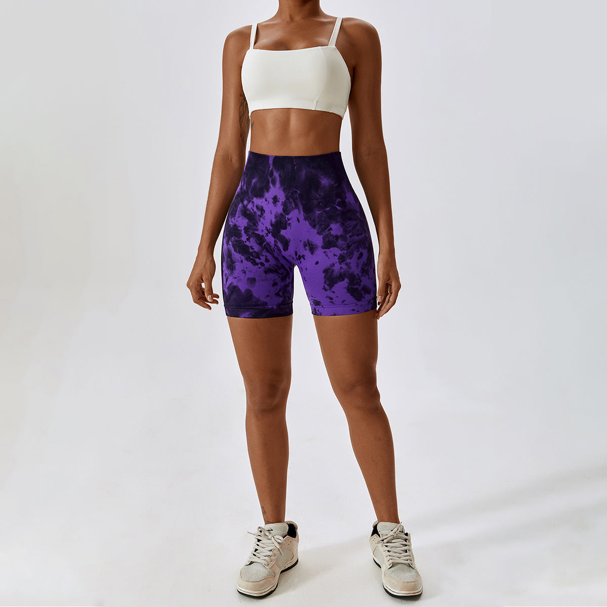 Tie-Dye Seamless High Waisted Shorts