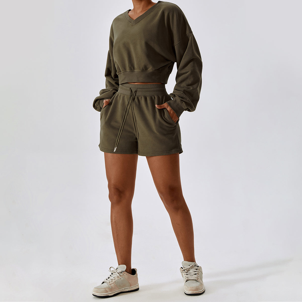 Drawstring Pocket Casual Shorts