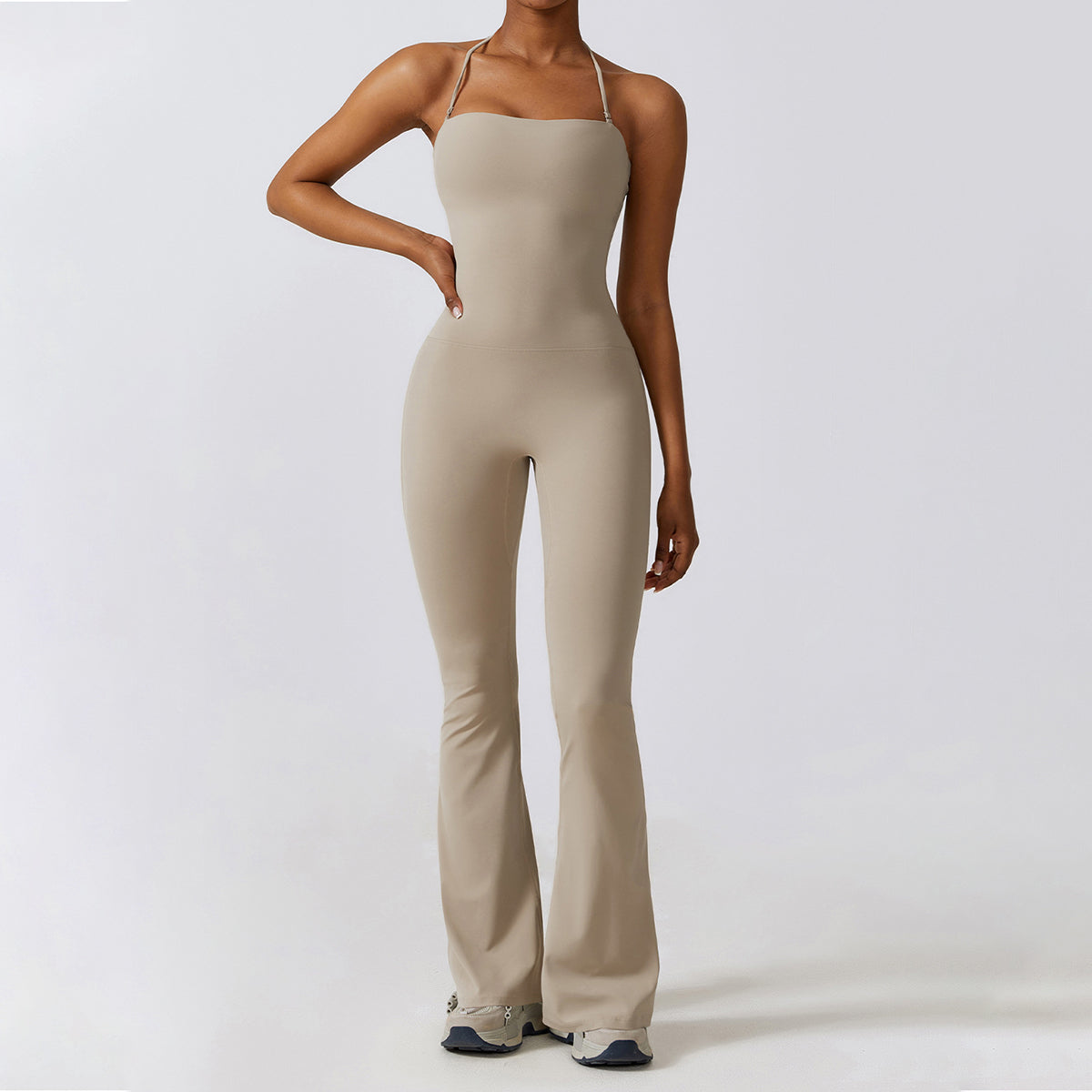 Halter Yoga Flare-leg Jumpsuit