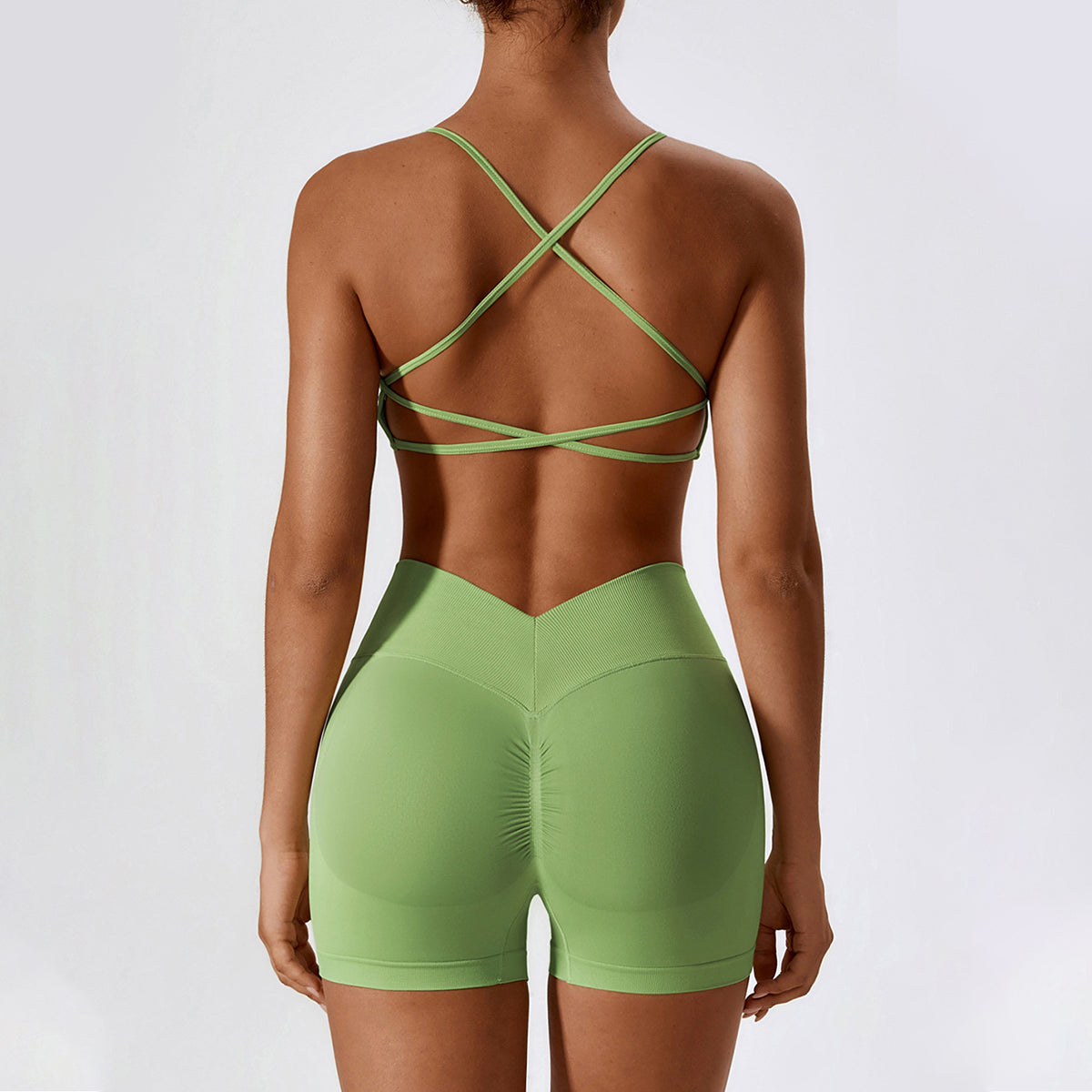 Seamless Backless Crisscross Sports Bra