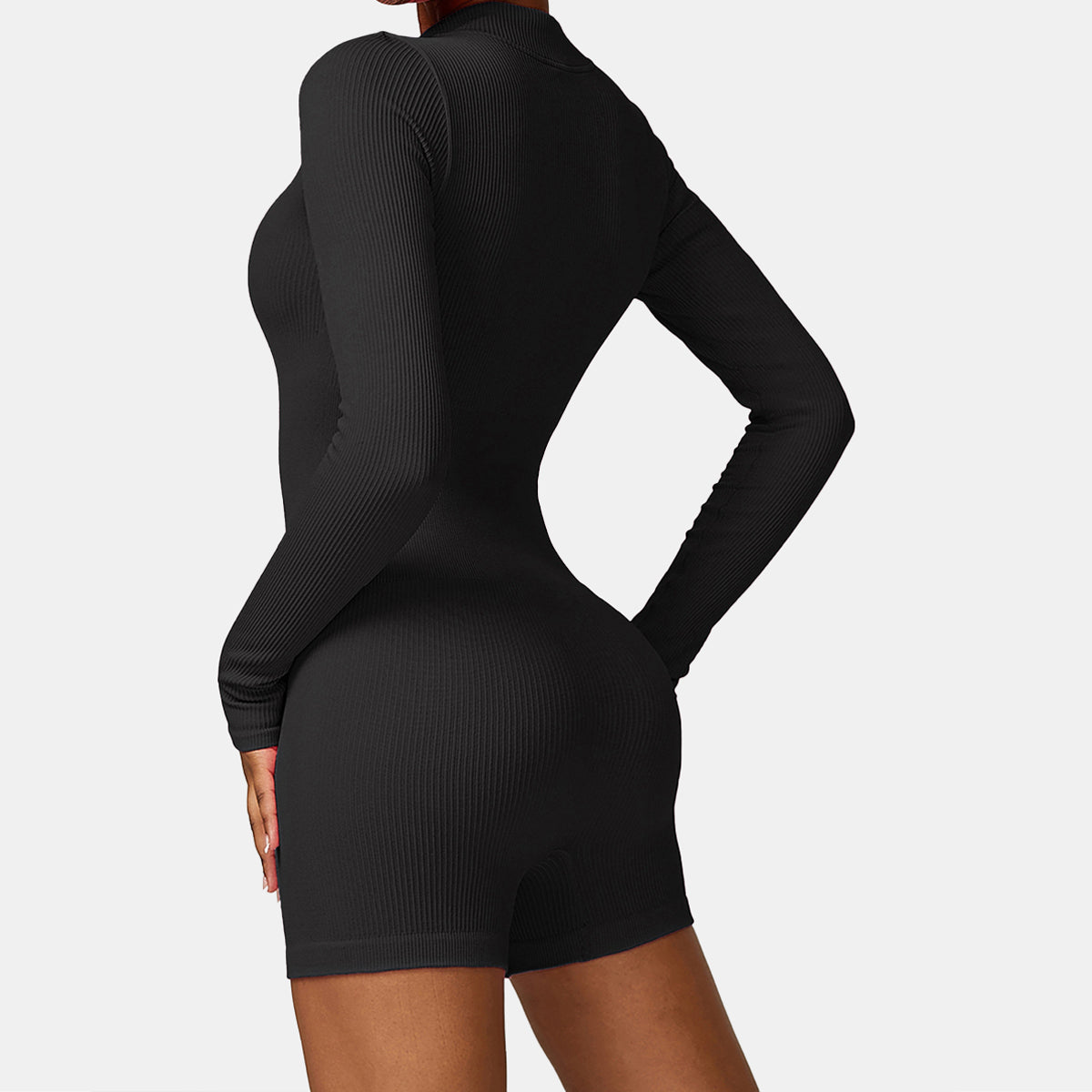 Seamless Zipper Long Sleeve Yoga Romper