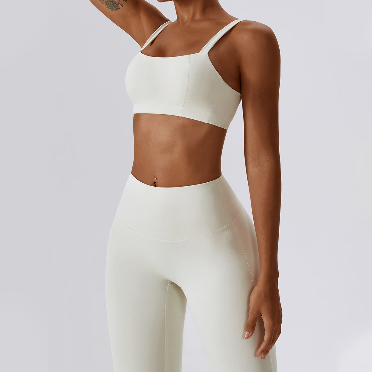 Square Neck Sports Bra - Cherri