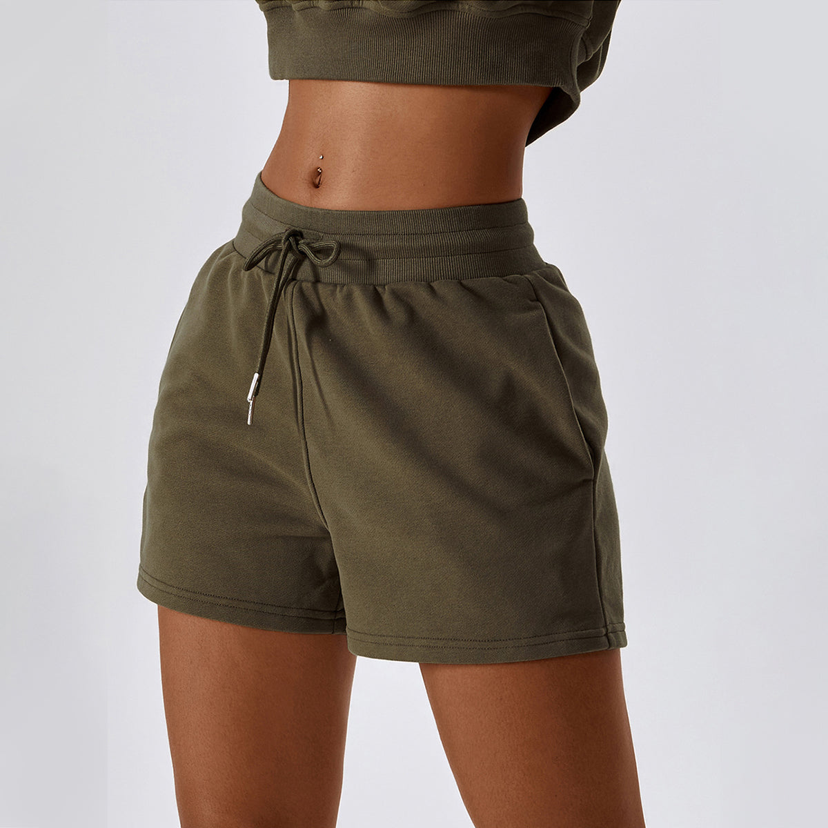 Drawstring Pocket Casual Shorts