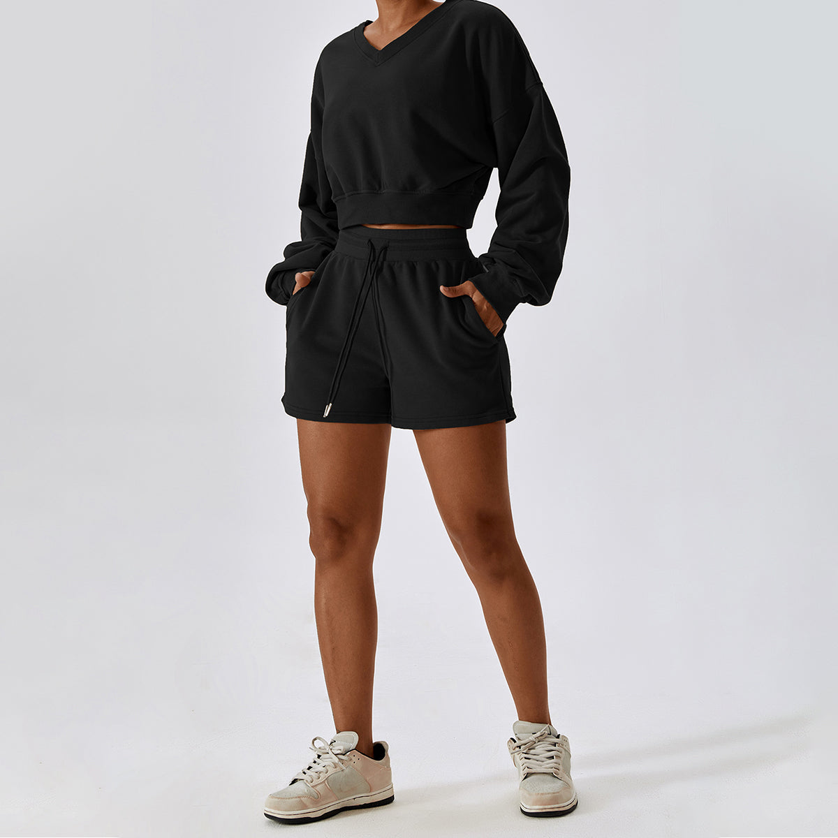 Drawstring Pocket Casual Shorts