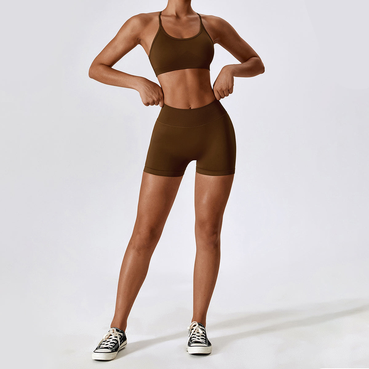 Seamless Backless Crisscross Sports Bra