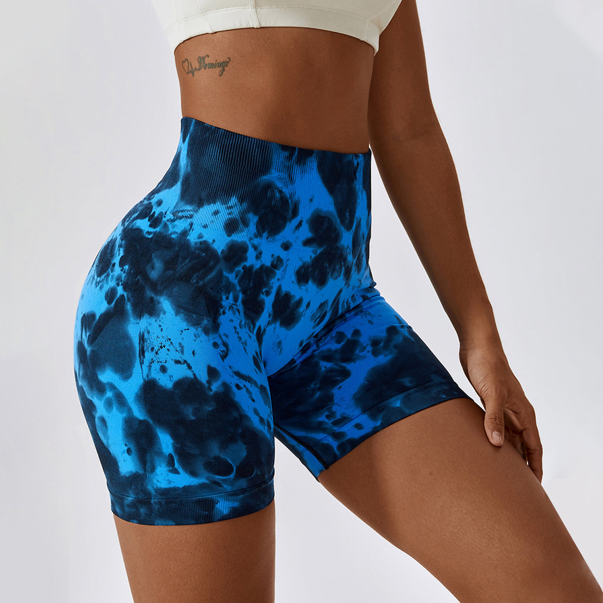 Tie-Dye Seamless High Waisted Shorts