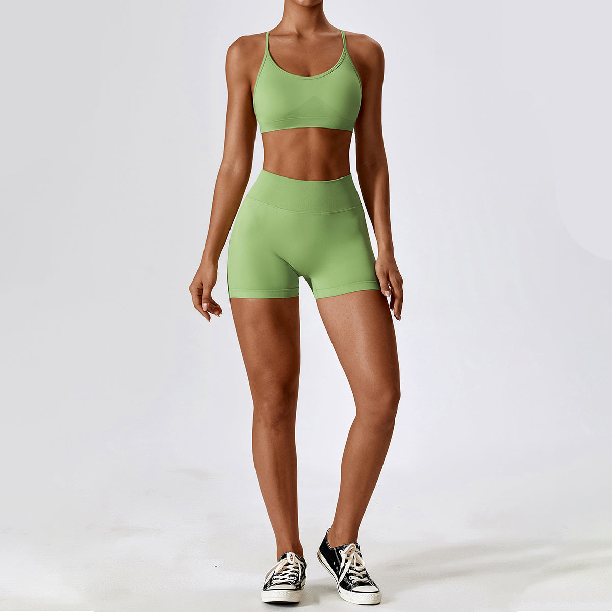 Seamless Backless Crisscross Sports Bra