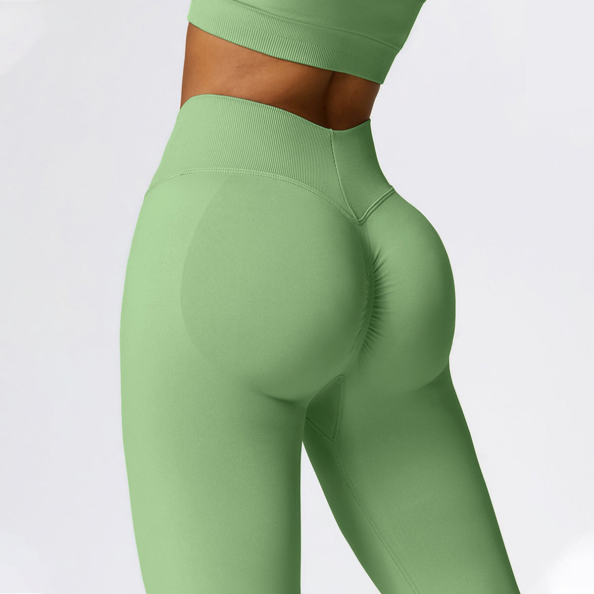 Seamless V Back Butt Lifting Sport Leggings