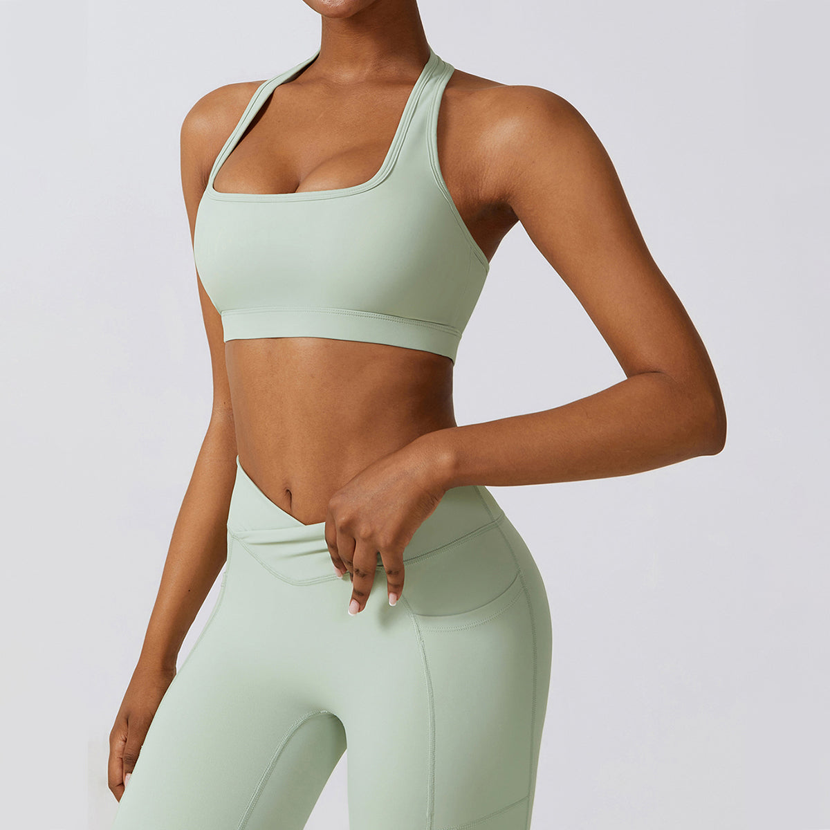 Halter Square Neck Sports Bra