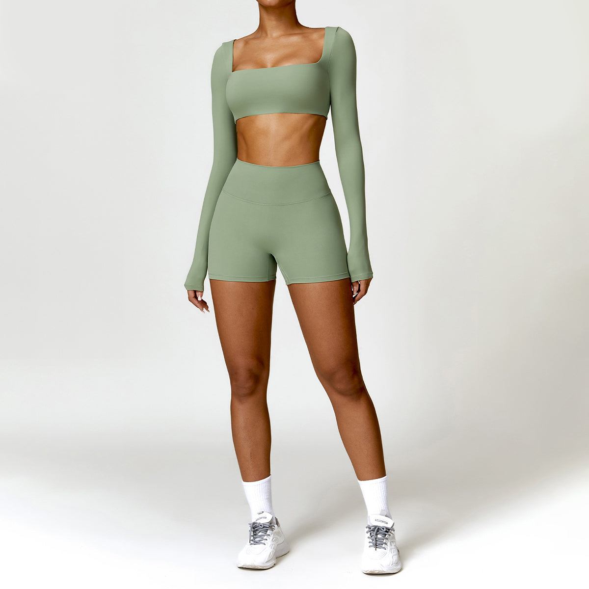 Long Sleeve Cropped Sports Top - Hutcheon