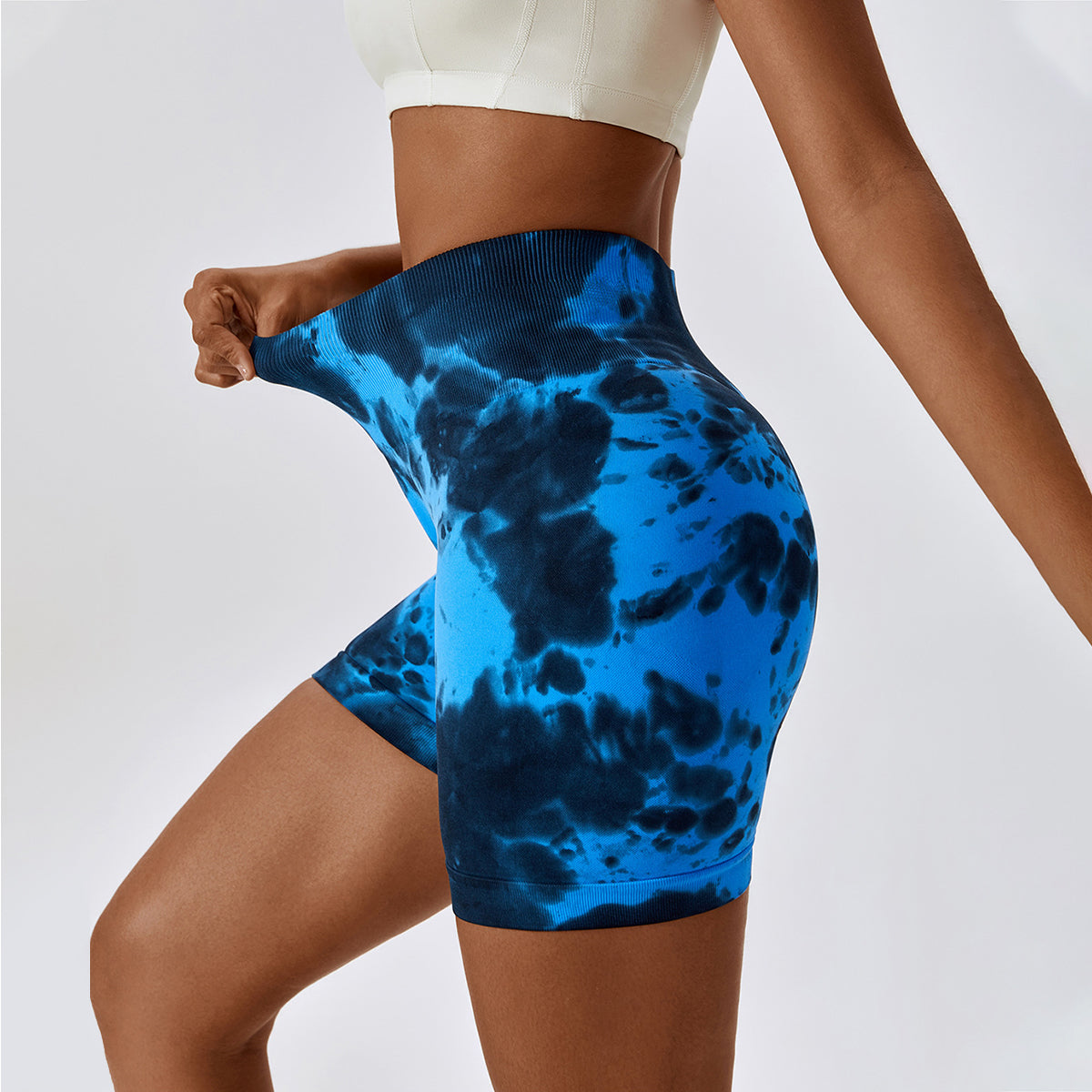 Tie-Dye Seamless High Waisted Shorts