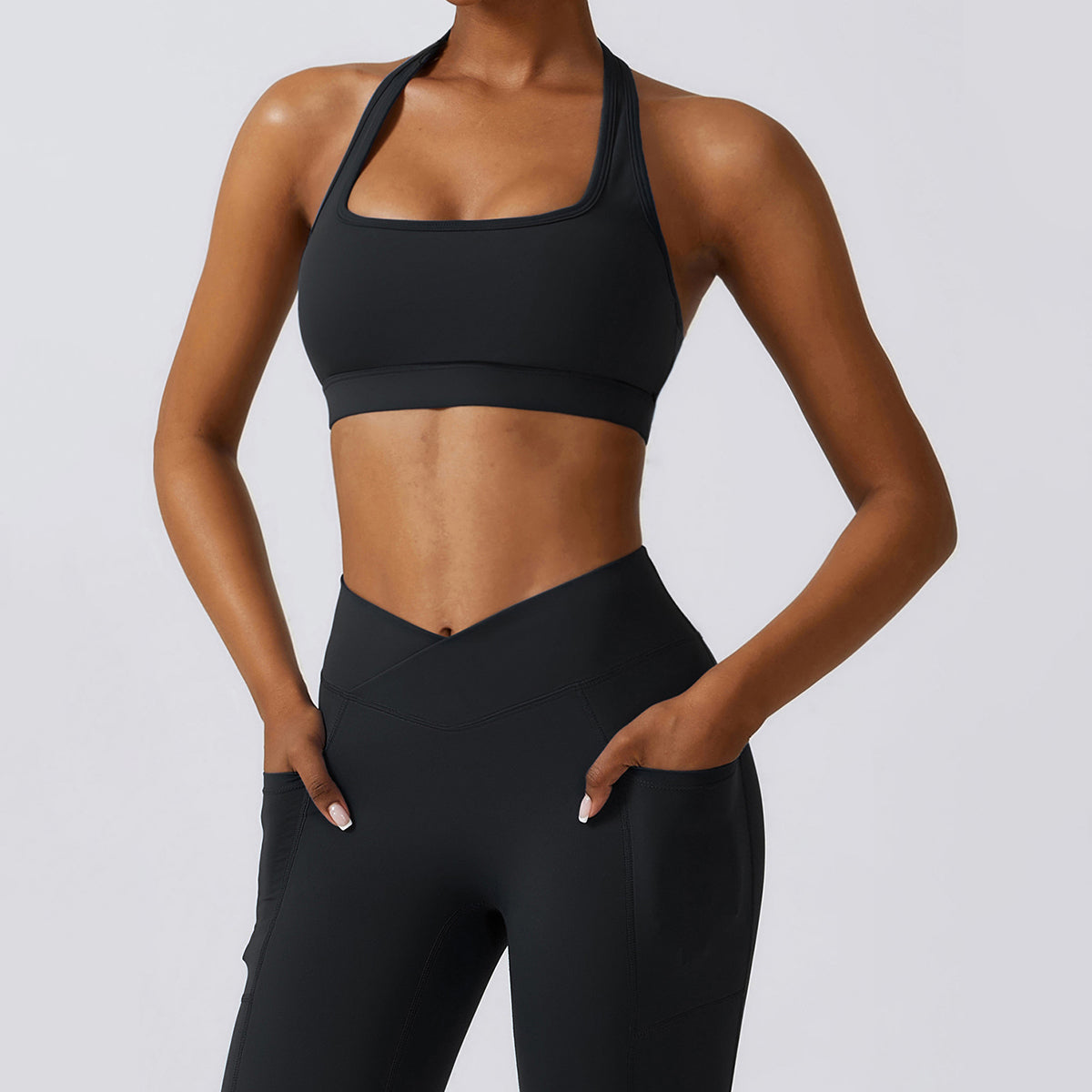 Halter Square Neck Sports Bra