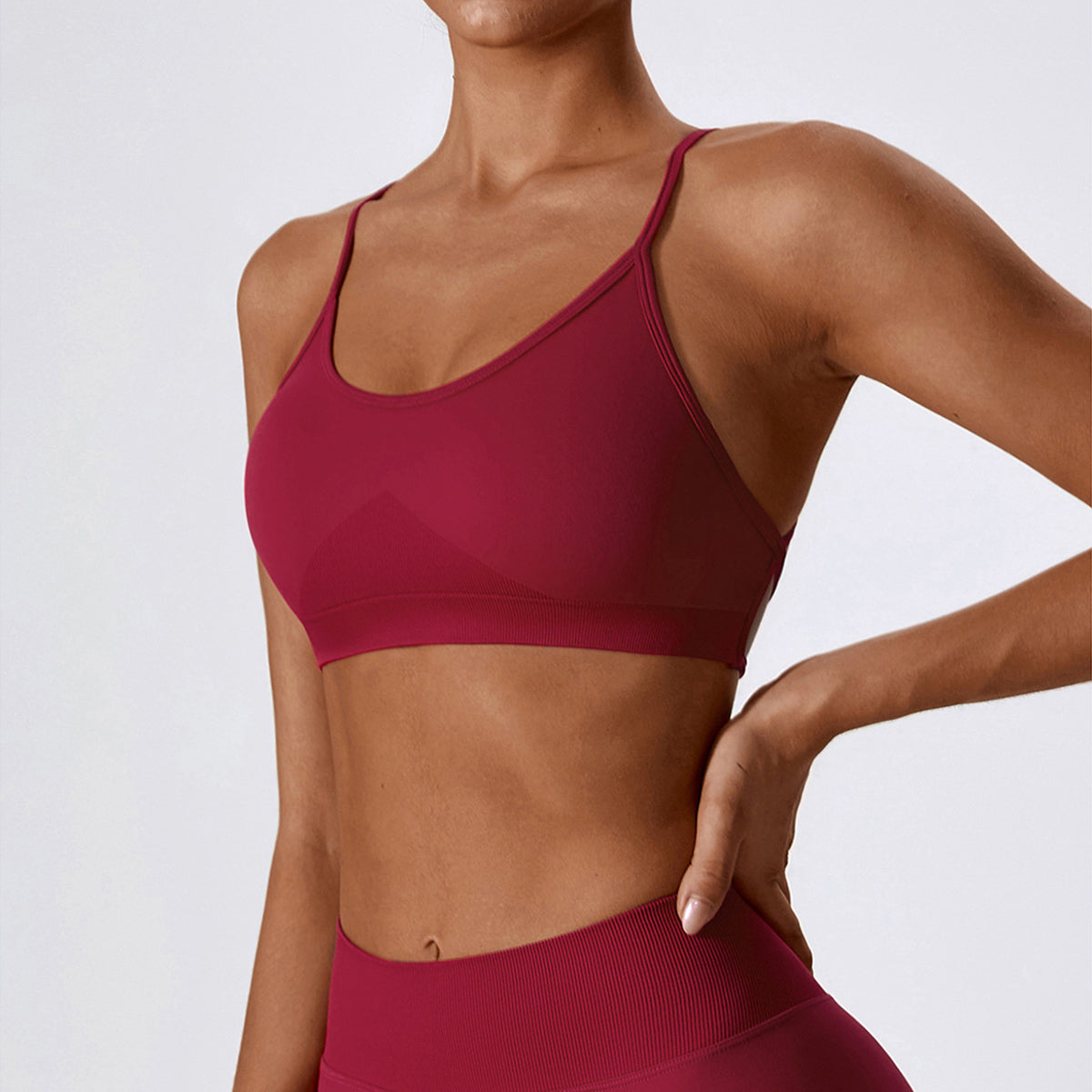 Seamless Backless Crisscross Sports Bra