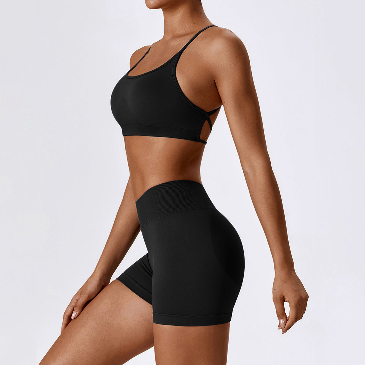 Seamless Backless Crisscross Sports Bra