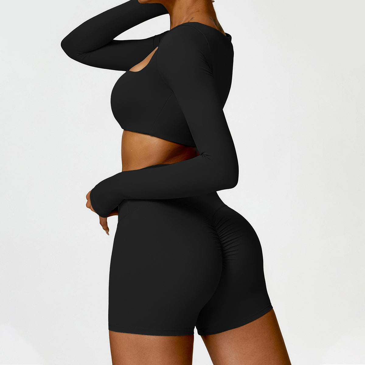 Long Sleeve Cropped Sports Top - Hutcheon