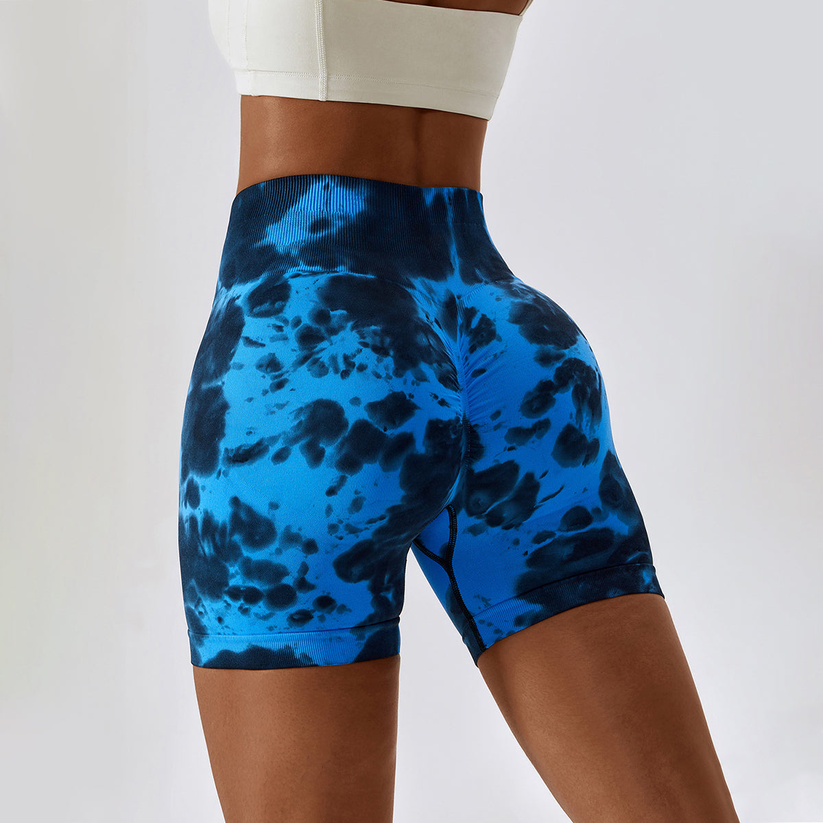 Tie-Dye Seamless High Waisted Shorts