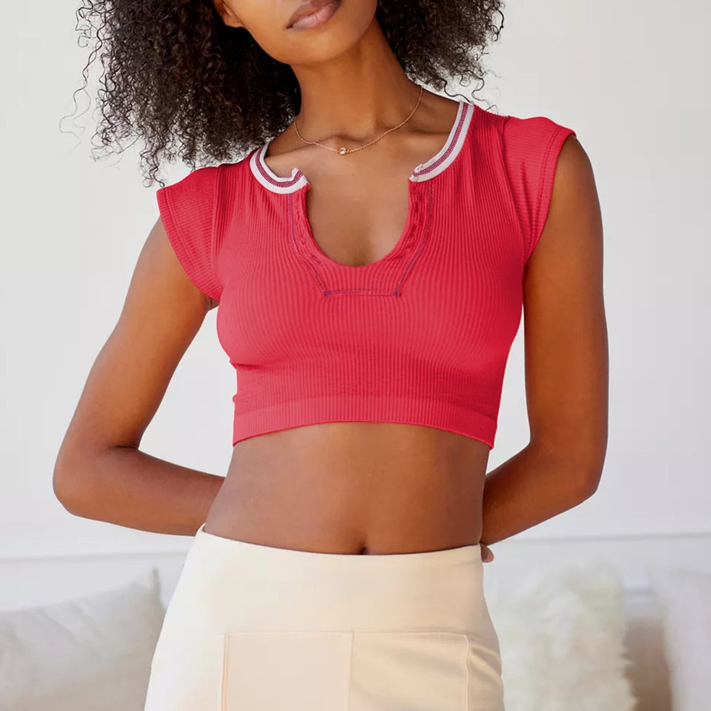 Cap Sleeve Cropped Top