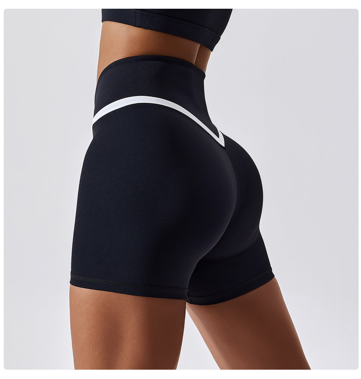 Color Block Crossover Yoga Shorts