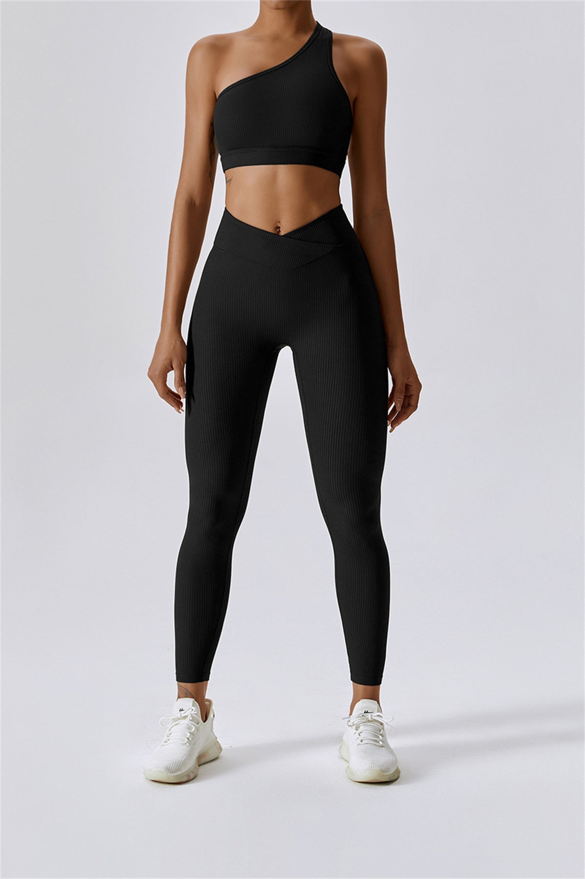 One Shoulder Asymmetric Sports Bra