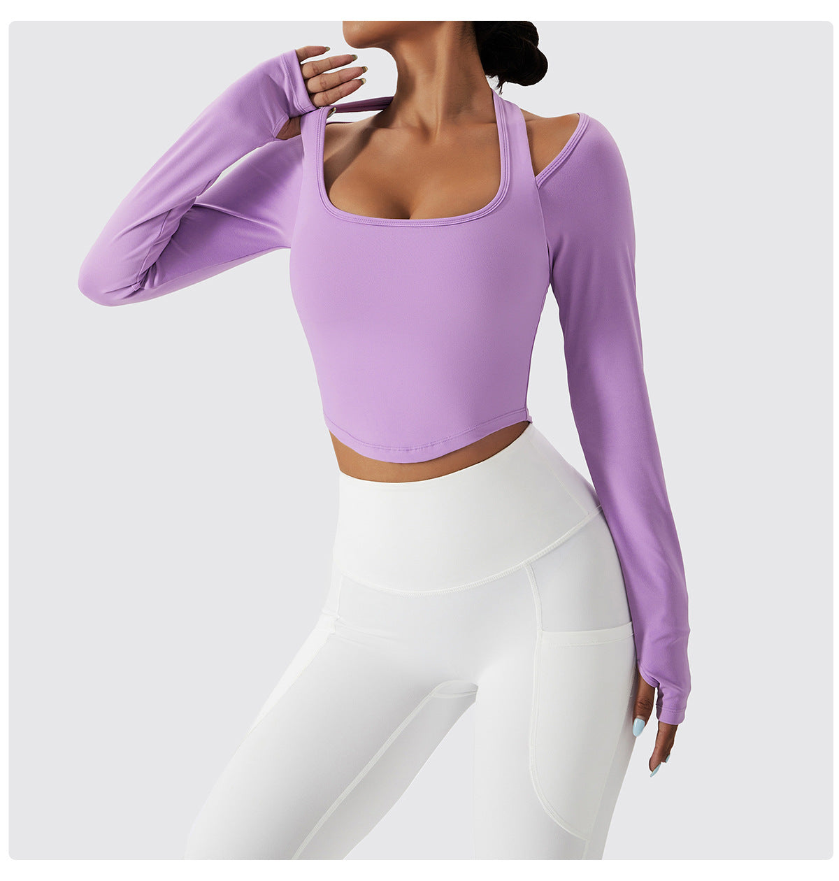 Halter Long Sleeve Sports Top