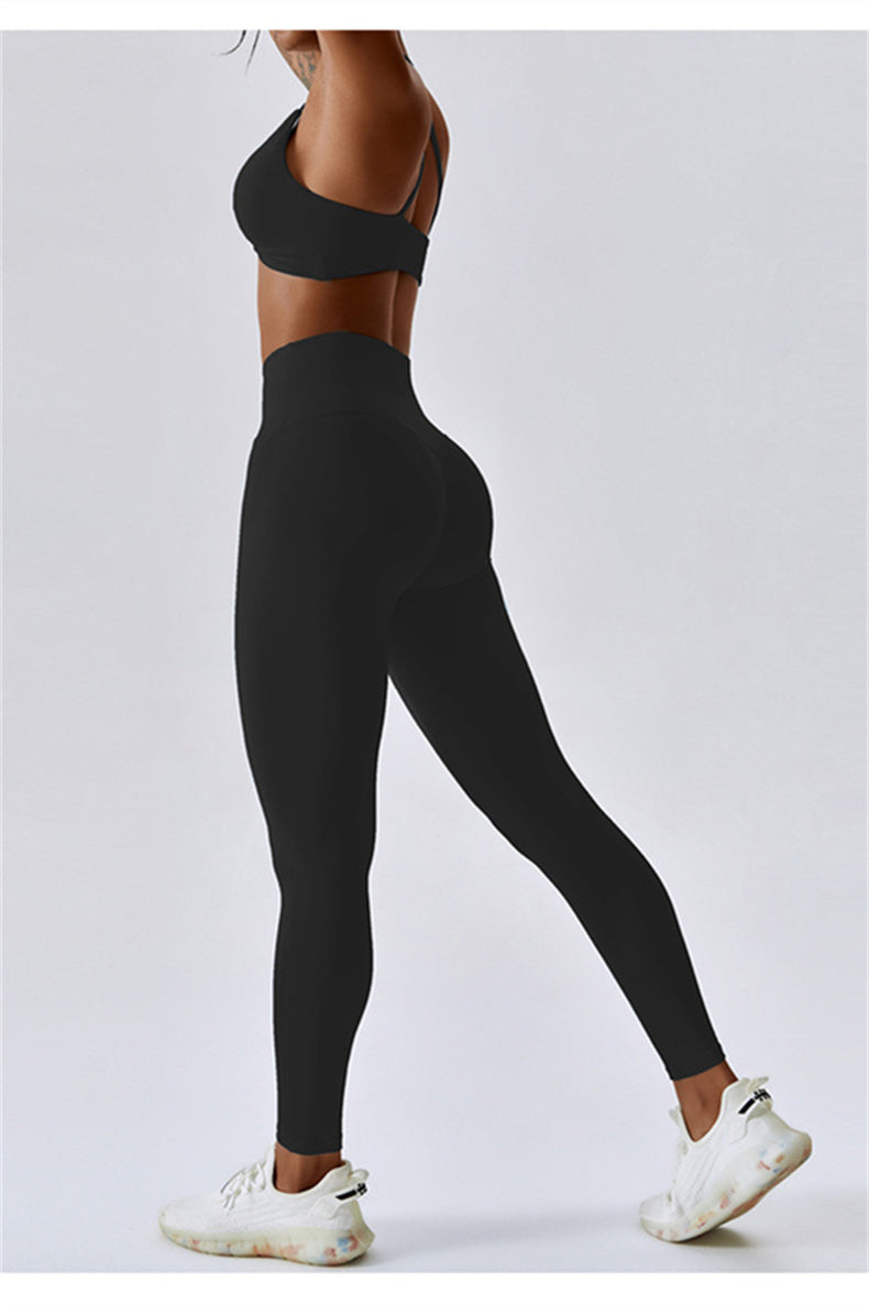 Twisted Backless Sports Bra & Leggings Set