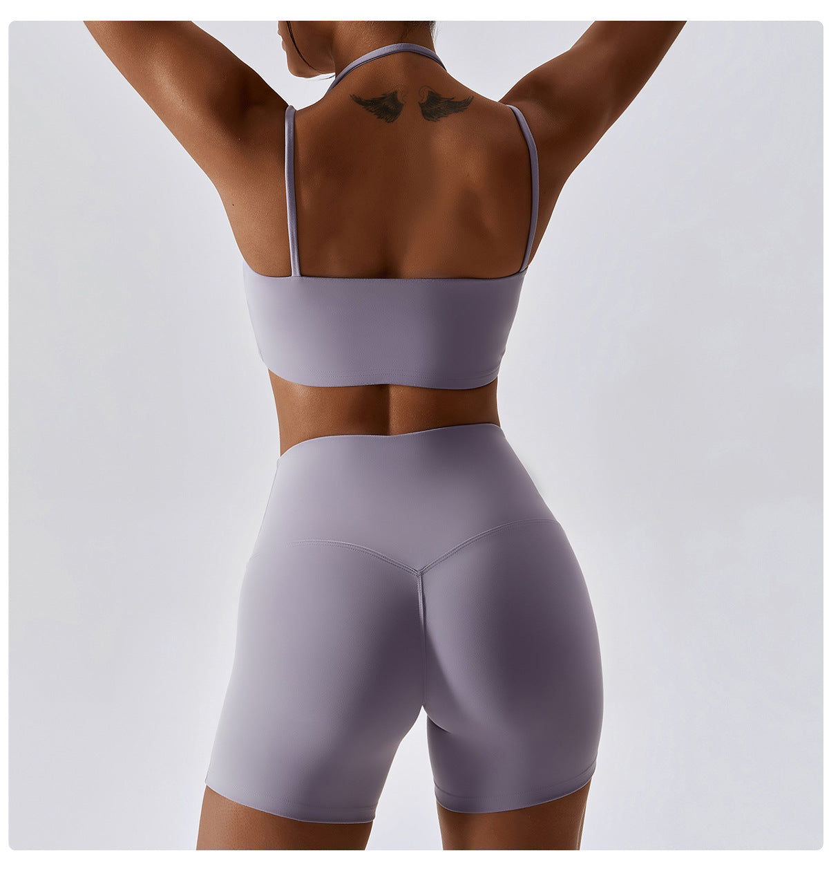 Double Straps Yoga Bra & Shorts Set