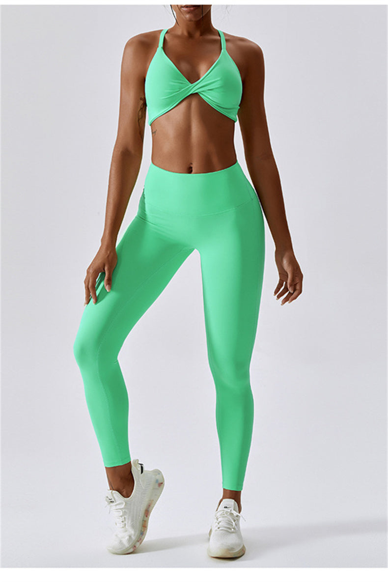 Twisted Backless Sports Bra & Leggings Set