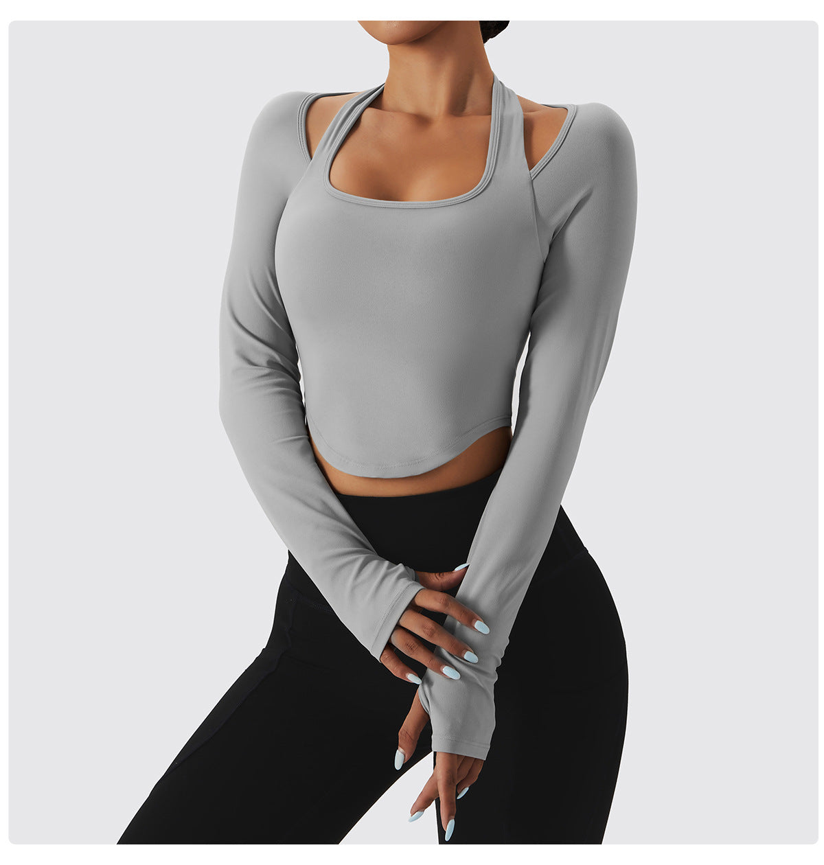 Halter Long Sleeve Sports Top