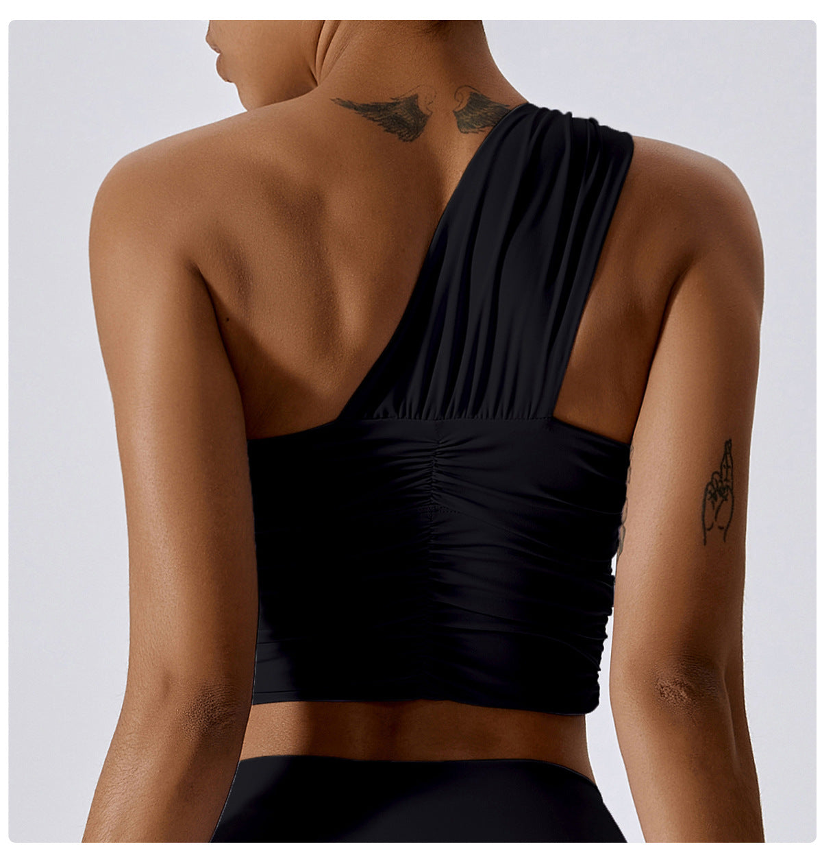 One Shoulder Ruched Sports Bra