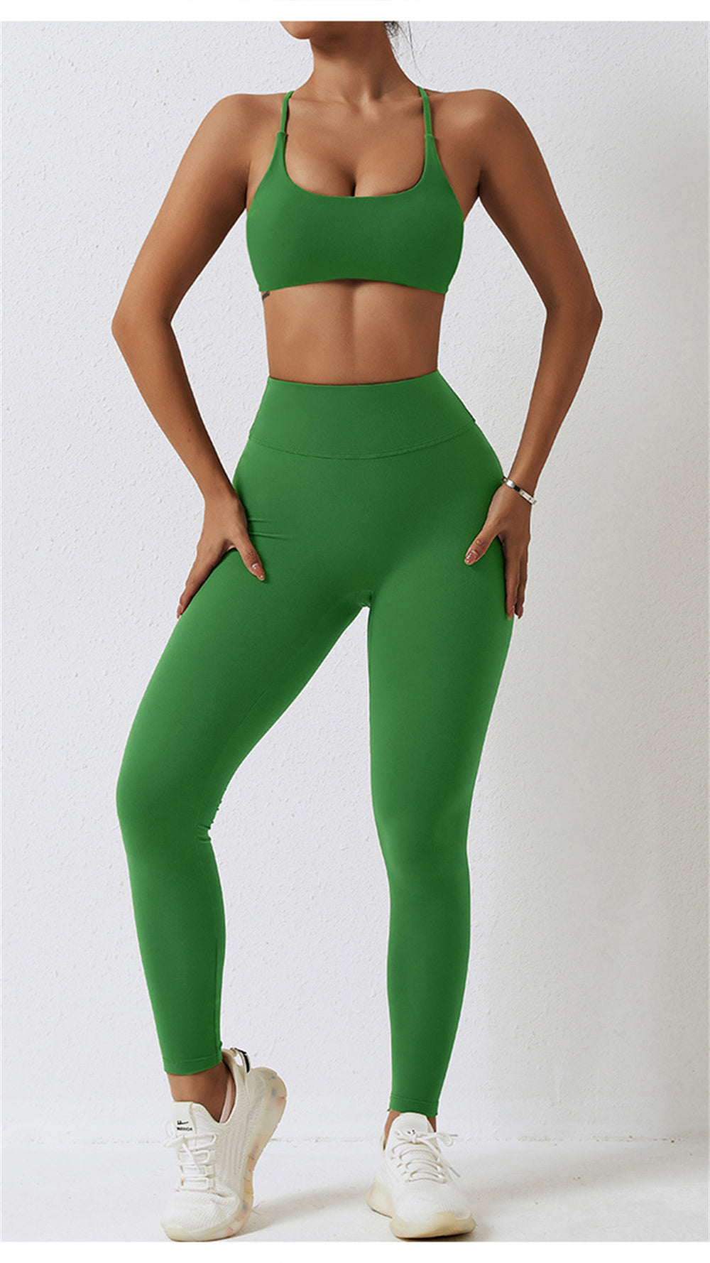 U Neck Crisscross Yoga Bra & Leggings Set