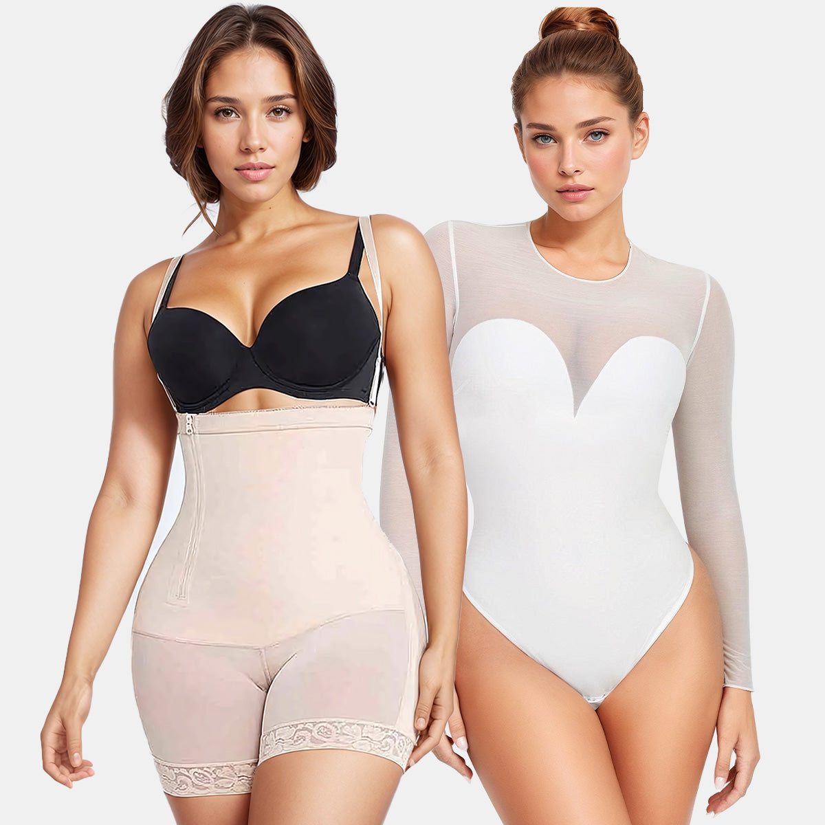 Fajas Colombianas Shapewear & Sheer Mesh Shapewear Thong Bodysuit