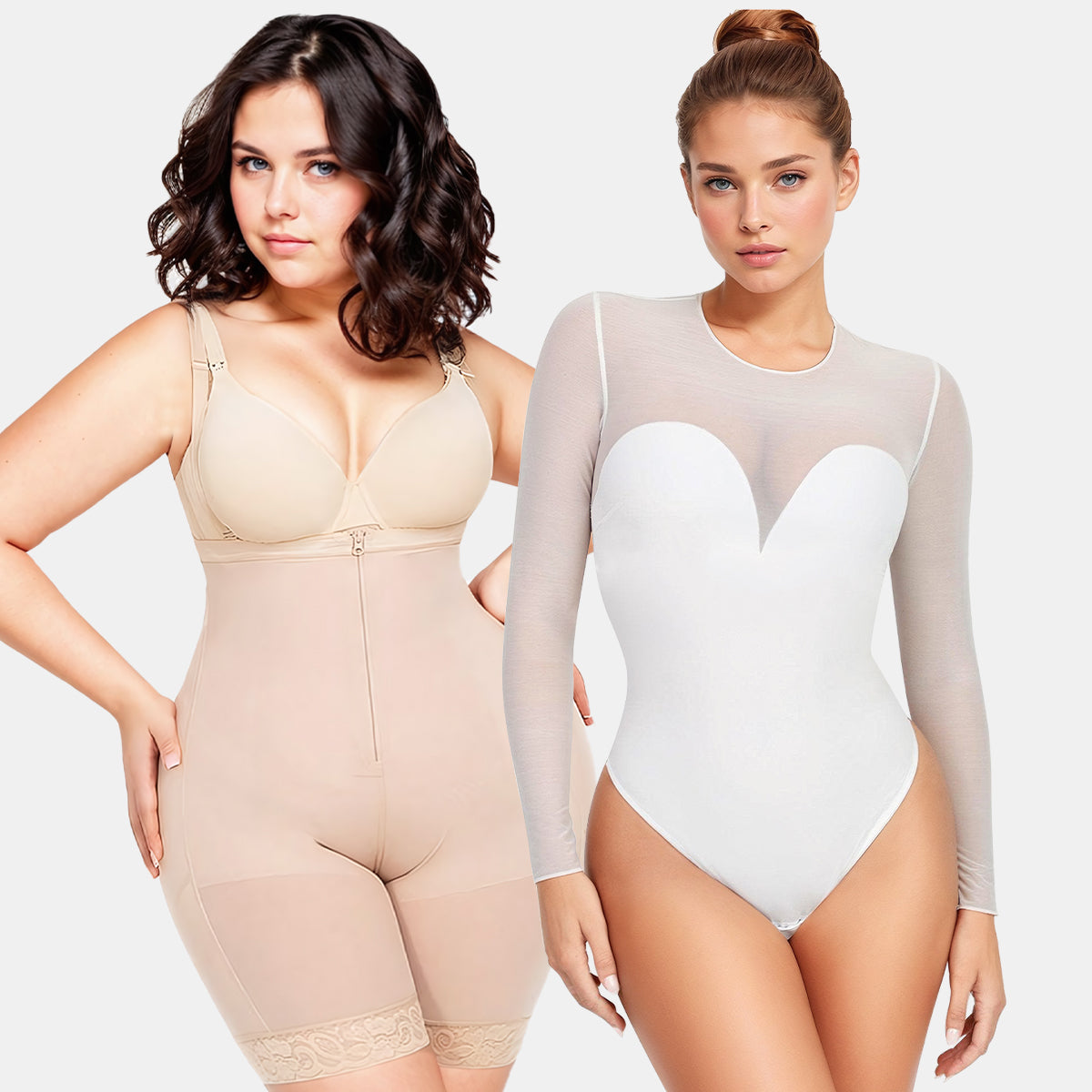 Tummy Control Fajas Colombianas Shapewear & Sheer Mesh Shapewear Thong Bodysuit