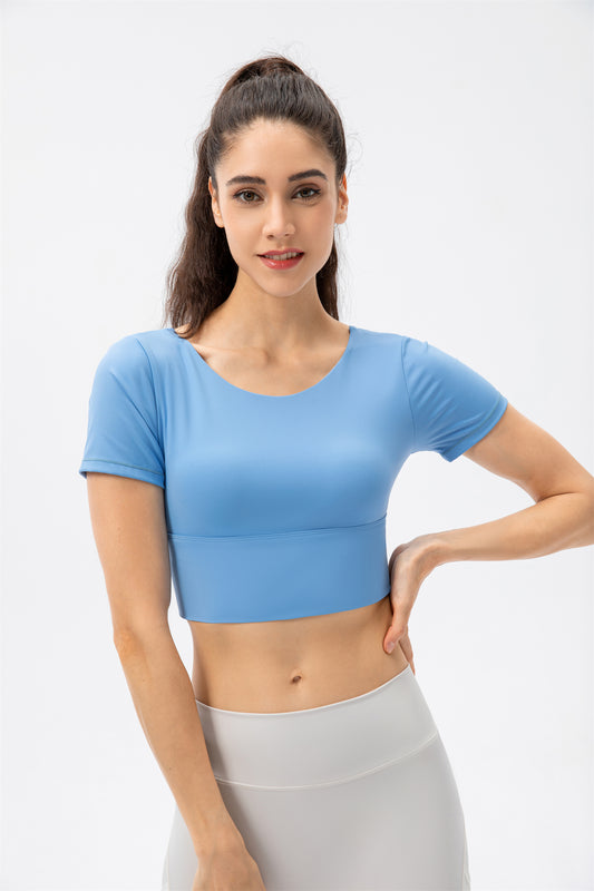 Backless Twisted Cropped Sports Top
